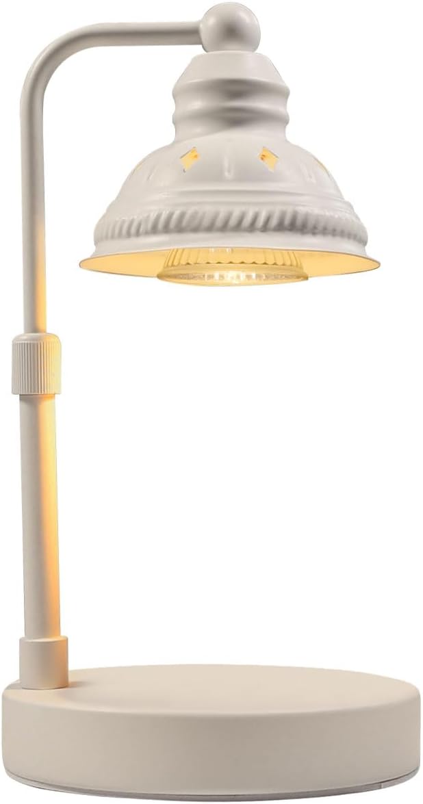 LIDORE Candle Lamp, Candle Warmer Lamp with Timer (White, No USB)