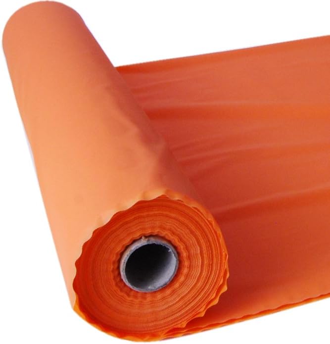 Craft And Party, Orange Plastic Table Cover Roll - 40in X 100 feet Heavy Duty Plastic Banquet Table Cover Roll. (Orange)