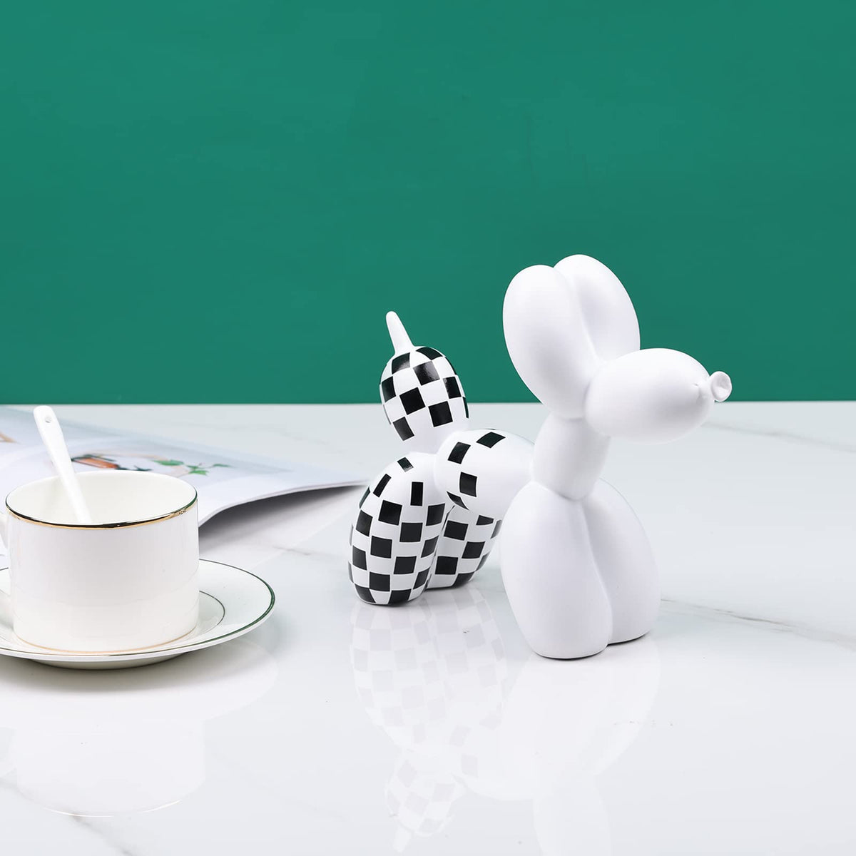 XIAOMAGG Creative Balloon Dog Sculpture Modern Home Decoration Trendy Animal Art Ornaments Collection Figurine Bedroom Living Room Office Desktop Resin Decors