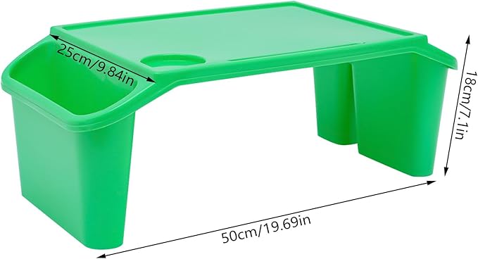 Set of 6 Kids Lap Desk Tray, Portable Activity Table, Plastic, Stackable for Drawing, Writing, Eating, Classroom, 19.69" L x 9.84" W x 7.09" H, Green