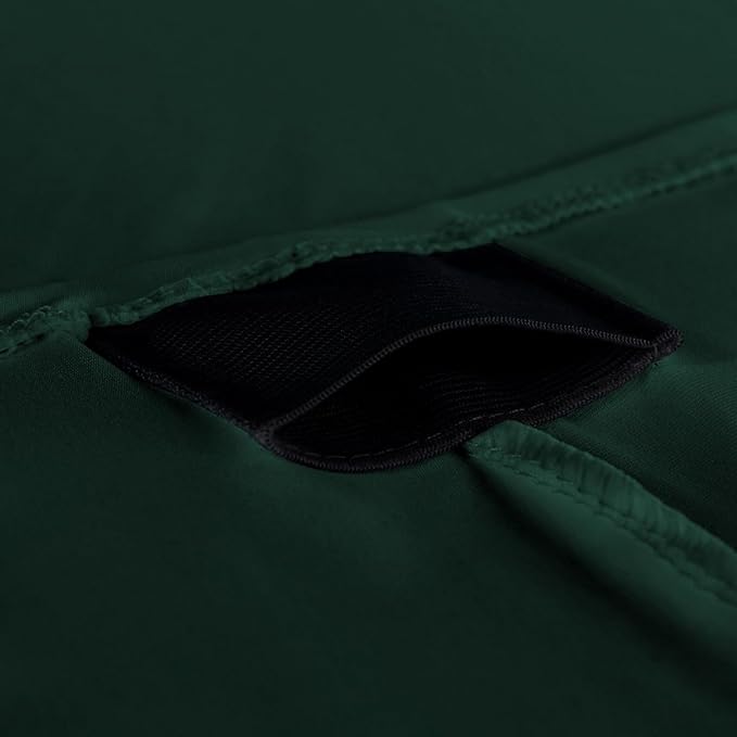 2 Pack 8FT Hunter Green Spandex Tablecloth Stretch Fitted Table Cover for Rectangular Table Event, Wedding, Banquet and Parties