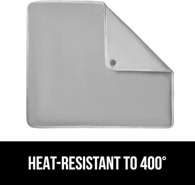 GORILLA GRIP Ironing Mat, Portable Iron Pad, Magnetic Cover and Padding for Top of Washer, Dryer, Tabletop, Countertop, Silicone Coating and Scorch Resistant, Travel Size 28 x 24 in, Silver