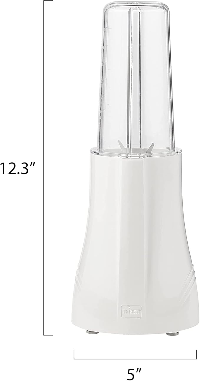 Tribest PB-350XL-A Personal Blender for Shakes and Smoothies with Portable Blender Cups, White, 5 x 5 x 16.25 inches
