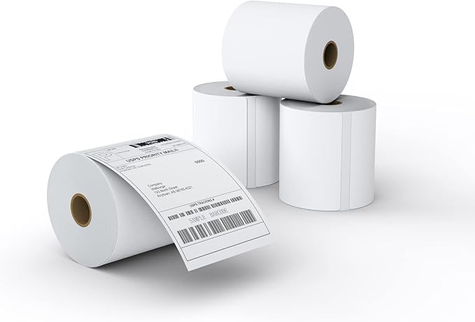 MFLABEL® 4x6 Direct Thermal Shipping Labels - 4 Rolls of 450 Labels/Roll, Compatible with Zebra 2844/ZP450/ZP500/ZP505, USPS/FedEx/UPS/Amazon Shipping, Smudge-Resistant & Permanent Adhesive