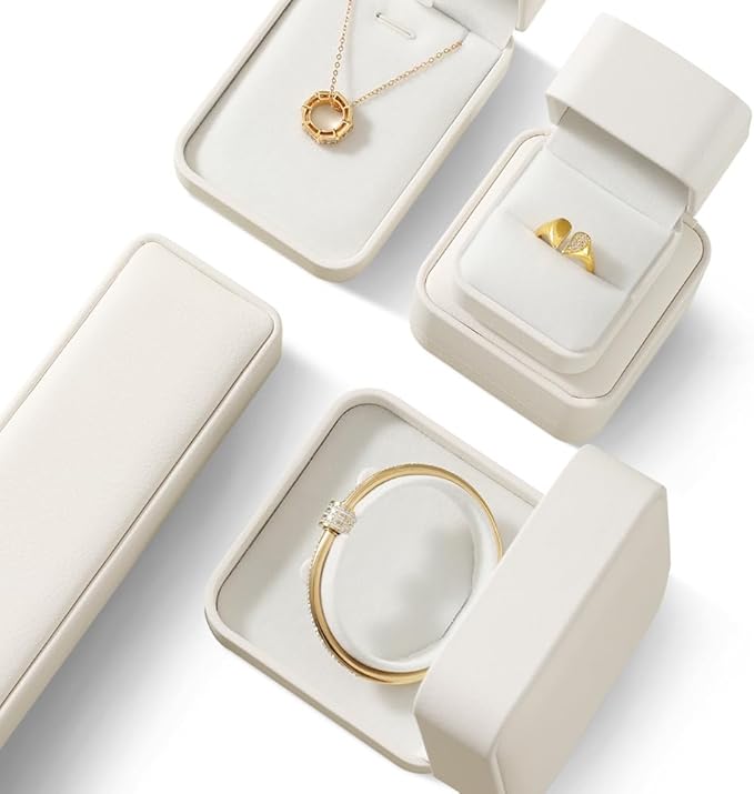 Necklace Box, Leather Gift Box,Premium Jewelry Boxes,Luxury Necklace Boxes For Jewelry Gift,Pendant (White)