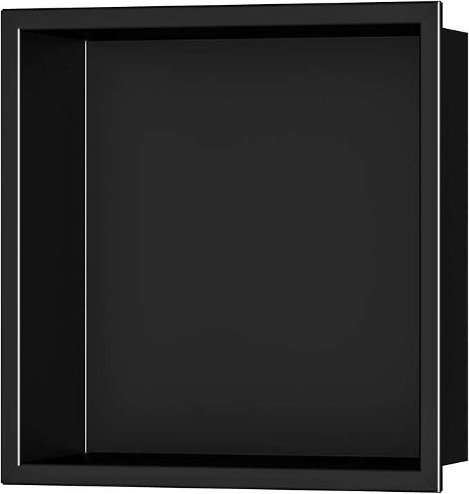 Stainless Steel Shower Niche 12" X 12", No Tile Needed Wall Niche, Recessed Shower Shelf for Bathroom Storage, Matte Black