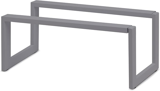 QUALIAZERO 2-Tier Expandable Shoe Rack โ Durable Organizer Shelf for Entryways, Bedrooms, Bathrooms, and Laundry Rooms (STORMY MIST, 2 PACK)