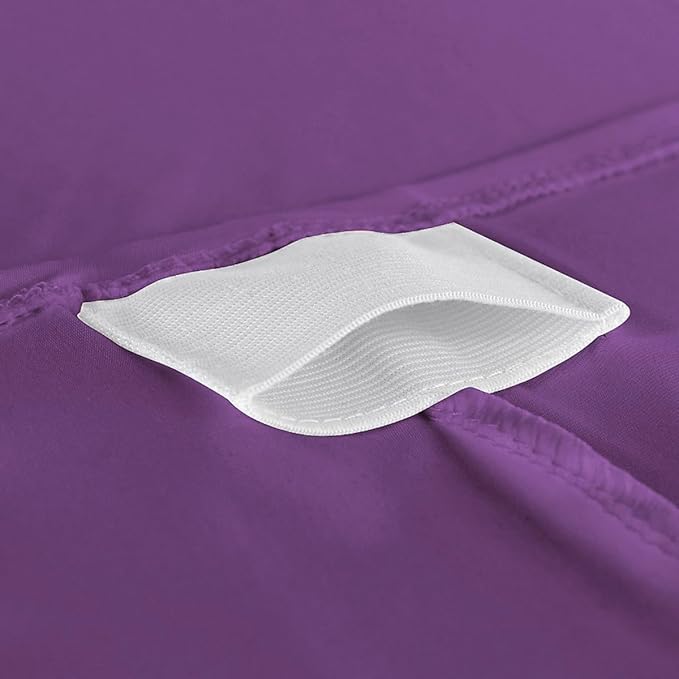 2 Pack 6FT Purple Spandex Tablecloth Stretch Fitted Table Cover for Rectangular Table Event, Wedding, Banquet and Parties