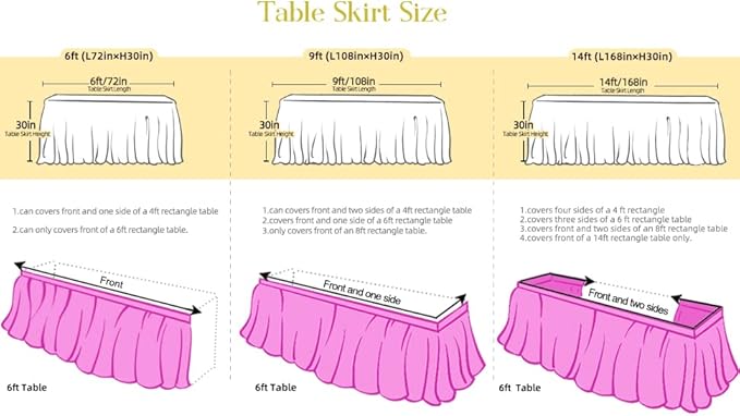 Suppromo 2 Pack 6ft Rainbow Table Skirt for Birthday Party Tulle Tutu Table Skirt for Baby Shower Girl Boy Gender Reveal Rainbow Tablecloth for Unicorn Party Decorations