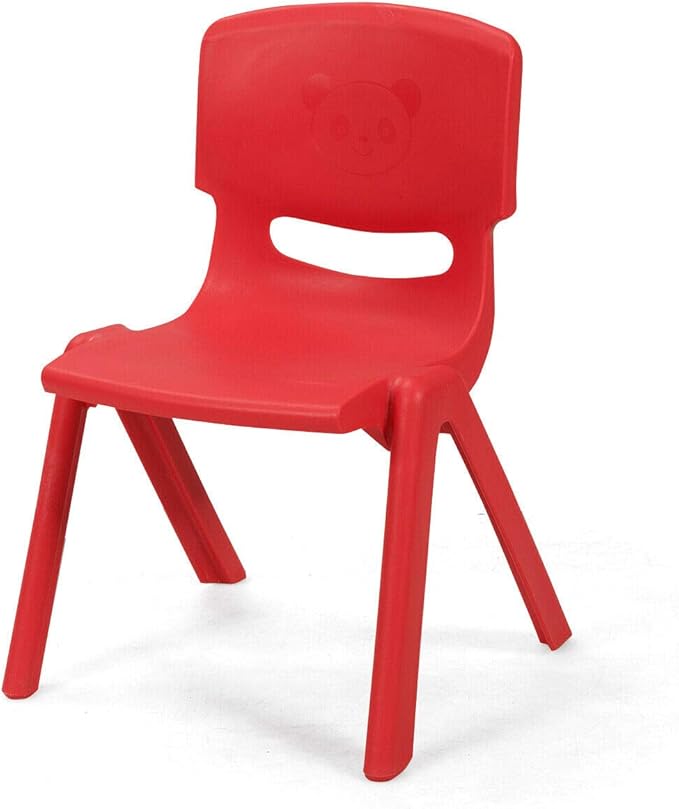 Costzon Plastic Stackable School Chairs, 6 Pack, Kids Learning Chairs with 11 inch Seat Height, Carrying Handle, Waterproof Children Chairs for Playrooms, Schools, Daycares and Home (6 Pack, Red)