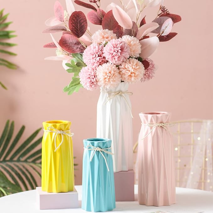 Ceramic Blue Vase Flower Vase for Home Decor Modern Style 9.5 inch Tall Vase for Table Shelf Home Decor Vase for Fireplace Bedroom Kitchen Living Room Wedding Office Desk Birthday Gifts