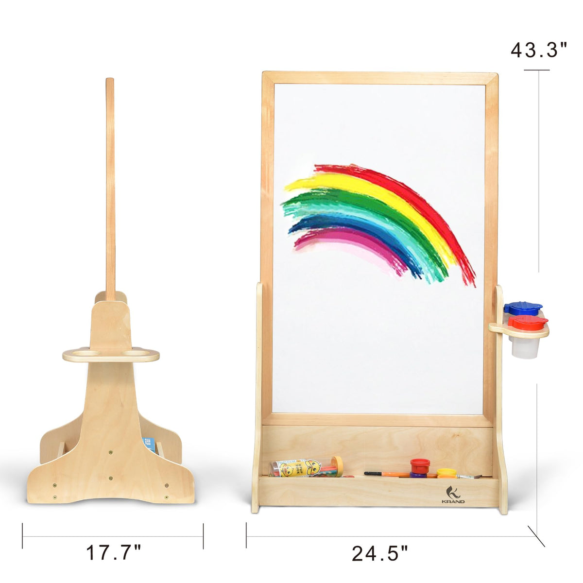 KRAND Double-Sided Plexiglass Painting Art Easel, Easy to Clean, Kids Drawing Board On Both Sides, Fun Arts and Crafts Activity for Boys and Girls