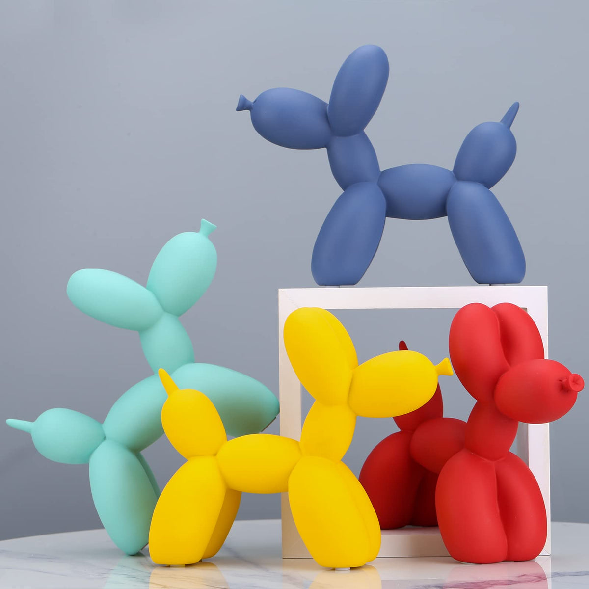 XIAOMAGG Creative Balloon Dog Sculpture Modern Home Decoration Trendy Animal Art Ornaments Collection Figurine Bedroom Living Room Office Desktop Resin Decors