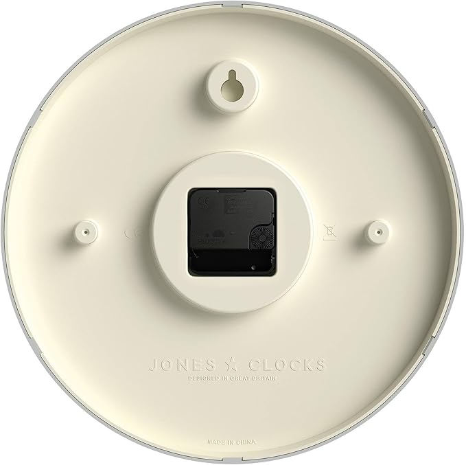 JONES CLOCKS® Studio Wall Clock | Modern Round Clock | 12 inch | Orange | Easy to Read Numbers | Versatile Design for Kitchen, Living Room or Office