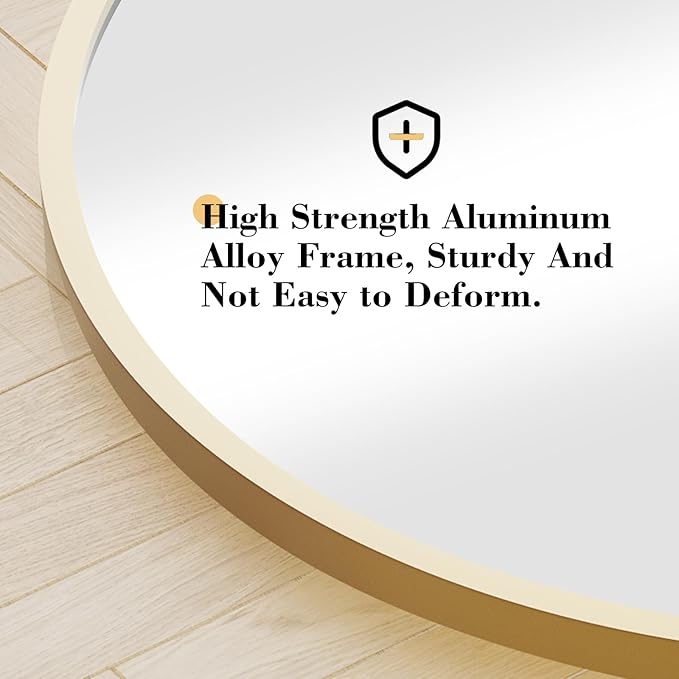 OLIXIS Arched Full Length Mirror 64"x 21" for Bedroom, Full Body Mirror with Stand, Hanging or Leaning for Wall, Aluminum Alloy Thin Frame Floor Standing for Living Room, Long, Classical Gold