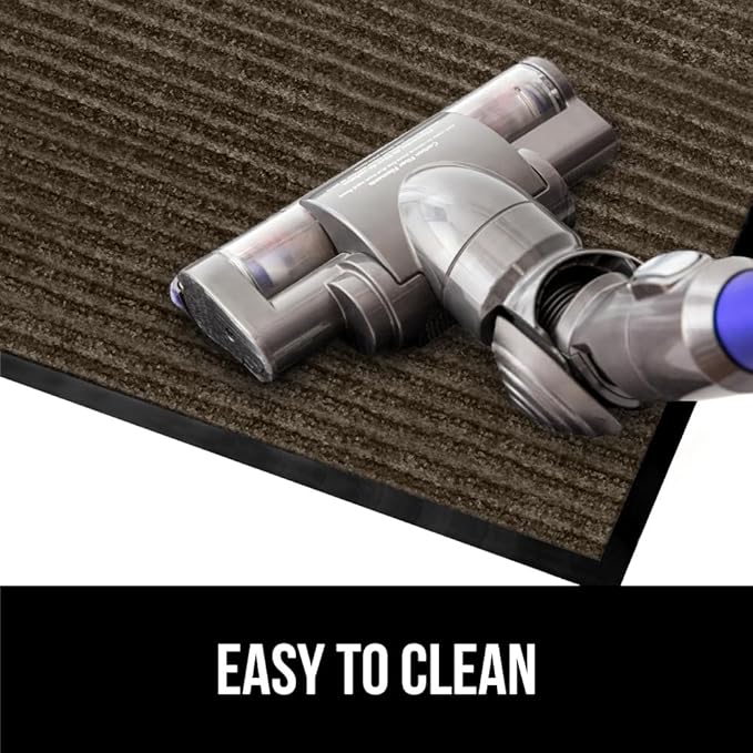 GORILLA GRIP Traffic Guard Door Mat, 70x24, Heavy Duty Welcome Mats, Commercial Office Space Doormat, Waterproof, Fade Resistant, Strong Rubber Backing, Low Profile, Shoe and Boot Scraper, Brown