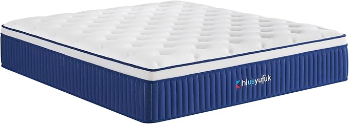 12 Inch Queen Size Mattress in a Box,Hybrid Mattress,Gel Memory Foam Individually Wrapped Pocket Coils Innerspring Pressure Relief,Soft,CertiPUR-US Certified,Fiberglass-Free
