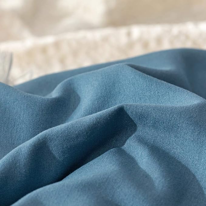 Blue Comforter Set Full Size Solid Lake Blue Comforter Set Soft Breathable Comfy Fluffy Lightweight Blue 3 Piece Comforter Set Full Size Women Men