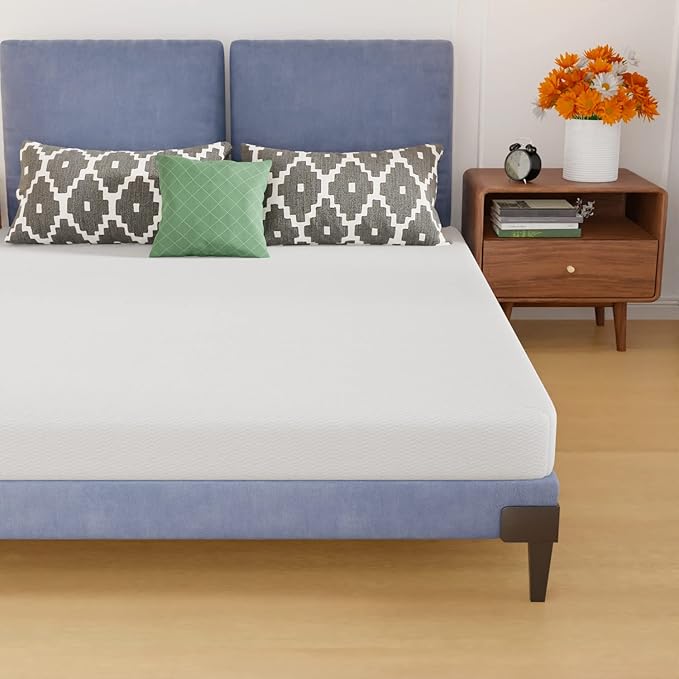 5 Inch Memory Foam Mattress Medium Firm Mattresses CertiPUR-US Certified Bed-in-a-Box Pressure Relieving Queen Size,Fiberglass Free,White