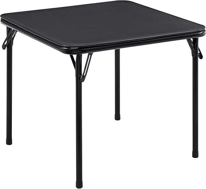 VECELO Kids Folding Activity Card Table, with Ultra Soft Padded Tabletop, 1 Piece, Solid Black