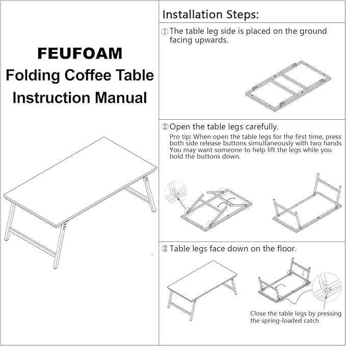 Black Wooden Coffee Tables for Living Room Folding Floor Table Desk for Sitting on The Floor Rectangular Portable Low Floor Desk for Small Spaces Apartments