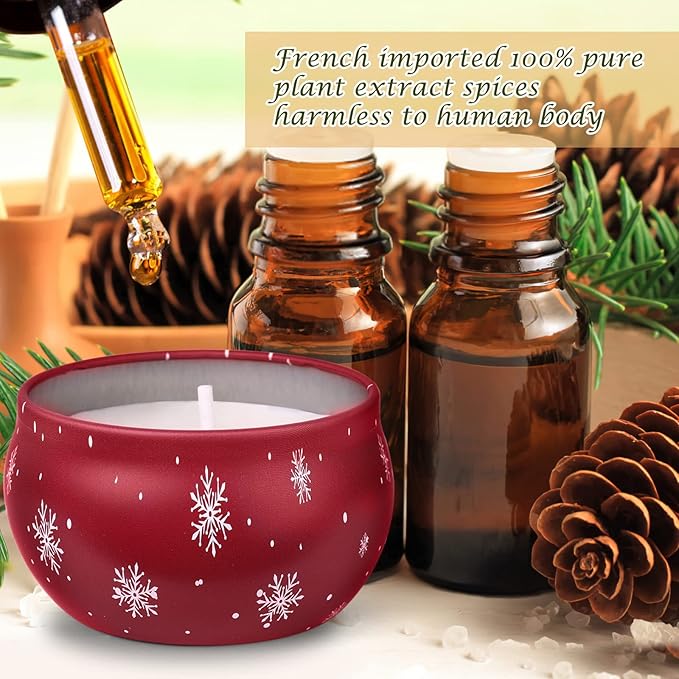 Christmas Scented Candles Gifts Set for Women, 6 Pack 2.5 Oz Candle Set, Natural Soy Wax, Aromatherapy Candles for Birthday, Christmas, Gifts for Her