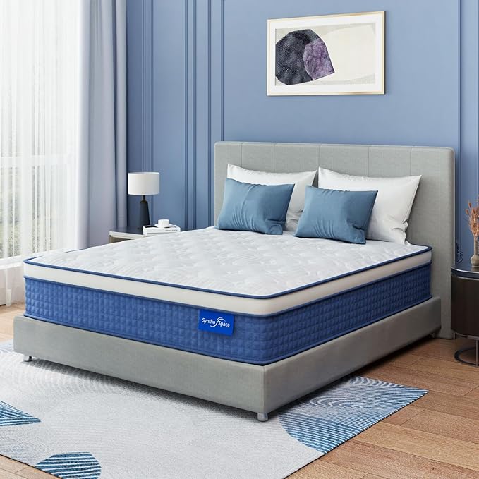 King Size Mattress 12 Inch Hybrid Mattress in a Box, Medium Firmness, Foam and Individual Pocket Springs for Motion Isolation & Pressure Relief, CertiPUR-US Certified, 76" x 80"