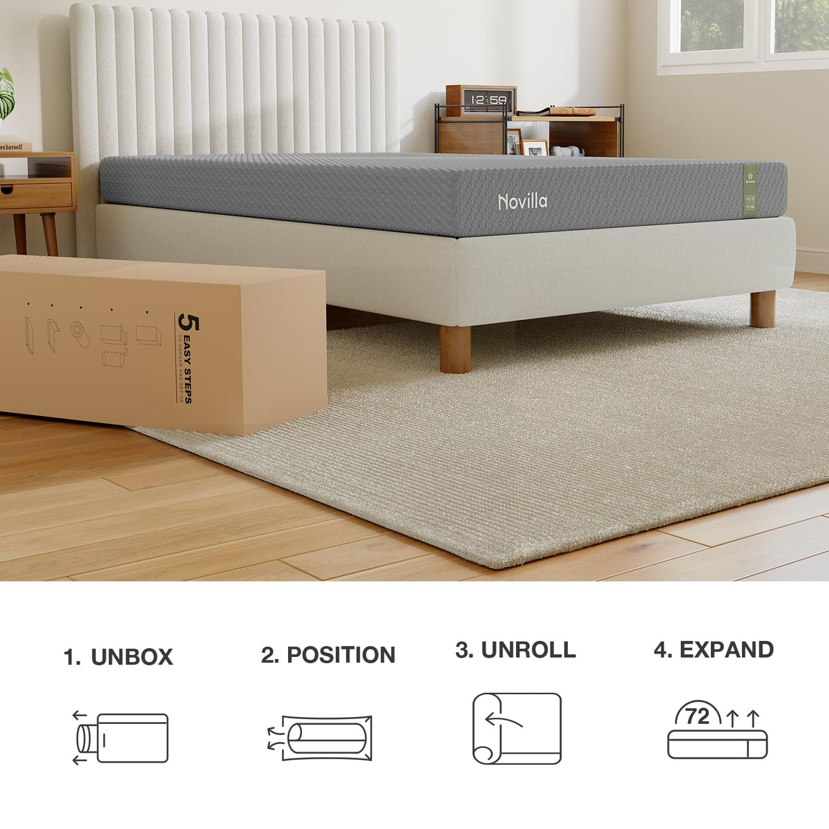 Novilla Full Mattress, 8 Inch Full Size Memory Foam Mattress for Cool Night