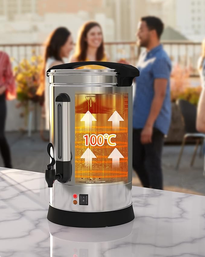 Coffee Urn 150 Cup,18L/4.8Gal Commercial Coffee Maker for Party Buffet Catering, Stainless Steel Large Hot Coffee Dispenser,Hot Beverage Dispenser,Hot Water Urn