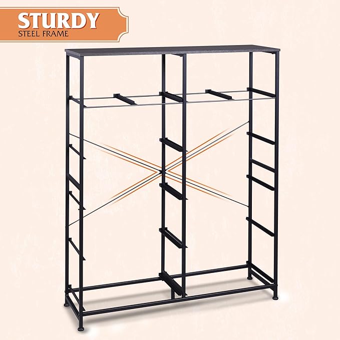 WLIVE Storage Organizer Unit with 12 Fabric Bins, Storage Drawers Organizer with Steel Frame, Tall Storage Tower Organizaton for Living Room, Hallway, Office, Charcoal Black