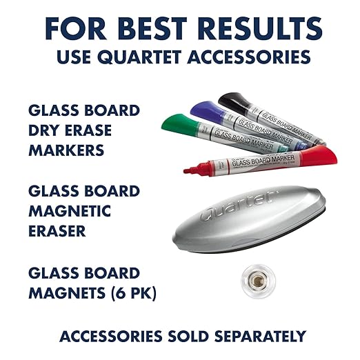 Quartet Glass Whiteboard, Magnetic Dry Erase Board, Wall Mounted Whiteboard for Office, School and Home, 42"W x 74"H, White (Q014274IMW)