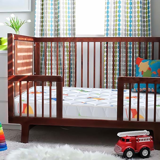 Premium Crib & Toddler Mattress, 100% Knitted Fabric, Premium Fleece Surface-Hypoallergenic, Soft Breathable, 5" Thick-Firm and Optimal Support, Non-Toxic Crib Mattress