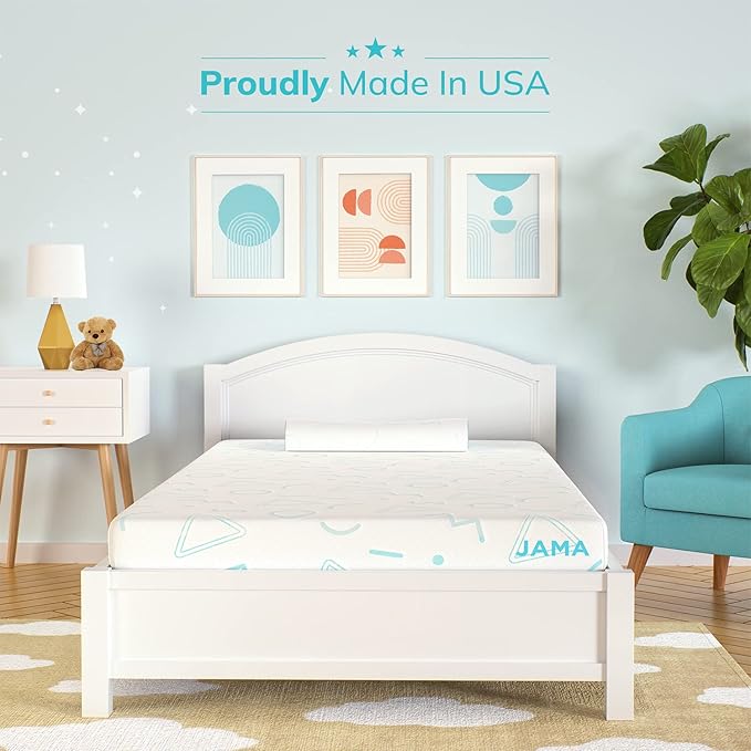 MLILY 5 Inch Twin Mattress for Kids, Bunk Bed Mattress, Made in The USA of US Foam and Global Materials, CertiPUR-US Certified, Medium Firm Trundle Foam, Blue