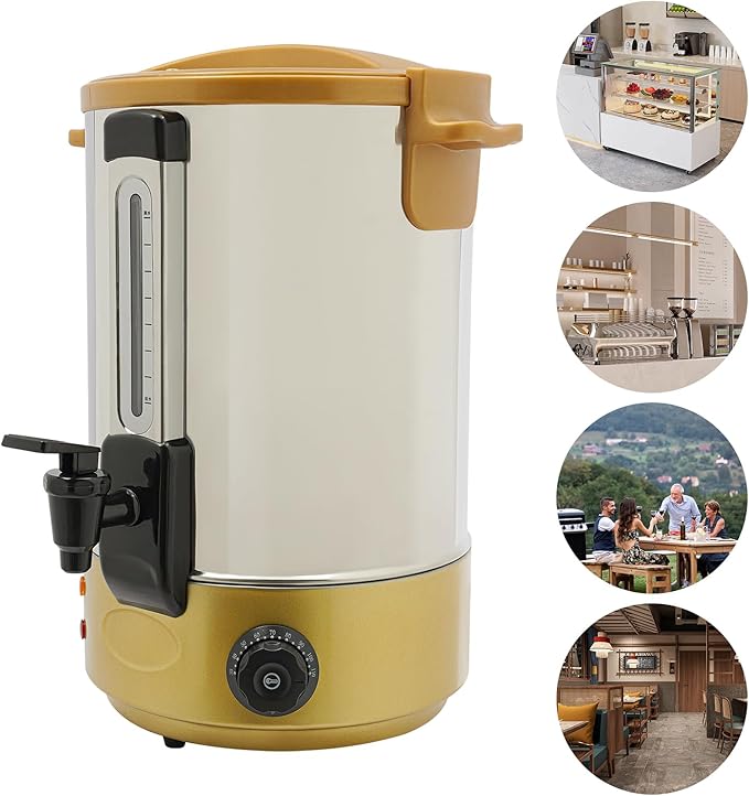 Electric Hot Water Dispenser 90 Cups Commercial Coffee Percolator & Beverage Dispenser w/Temperature Control, Stainless Steel Coffee Urn for Coffee & Tea