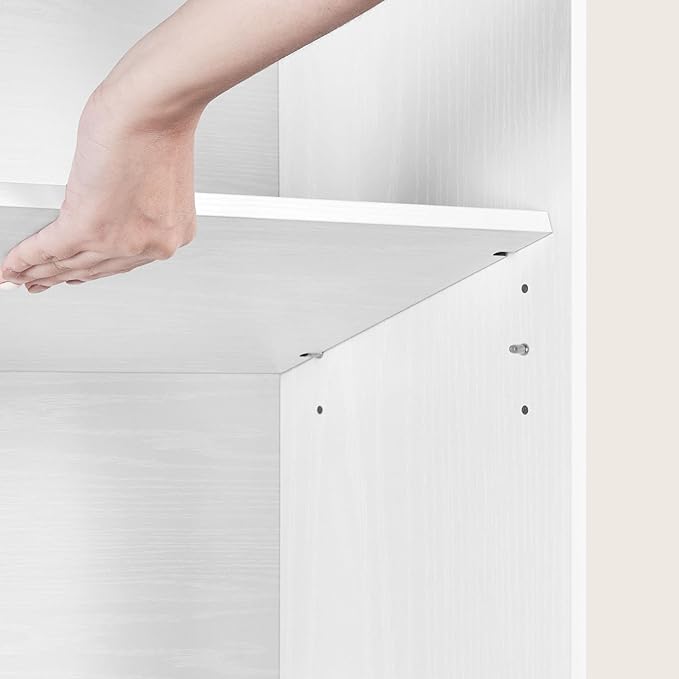 Yaheetech 6-Tier Open Bookcase and Bookshelf, Modern Simple Floor Standing Display Storage Shelves with Top Open Compartment for Home Office, Living Room, Bed Room - White