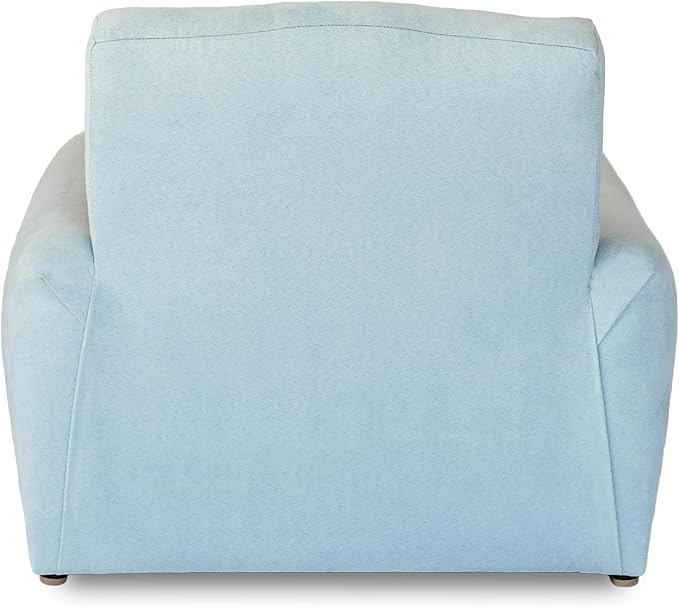 Toddler Personalized Armchair, Kids Upholstered Rocking Chair with Personalization, Toddler Chair with Personalized Name, Comfy Child Armchair, (Light Blue Suede, Rockers)
