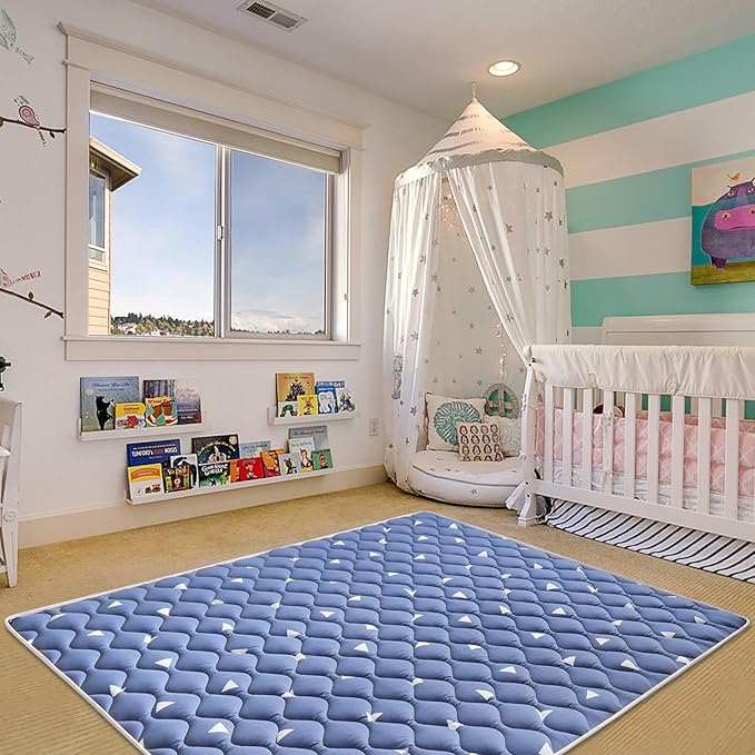 Lilyvibebearhappy Baby Play Mat 71" X 59", Premium Thicken Foam One-Piece Crawling Mat, Extra Large Non-Slip Cushioned Activity Playmats for Babies, Toddlers, Infants, Play & Tummy Time
