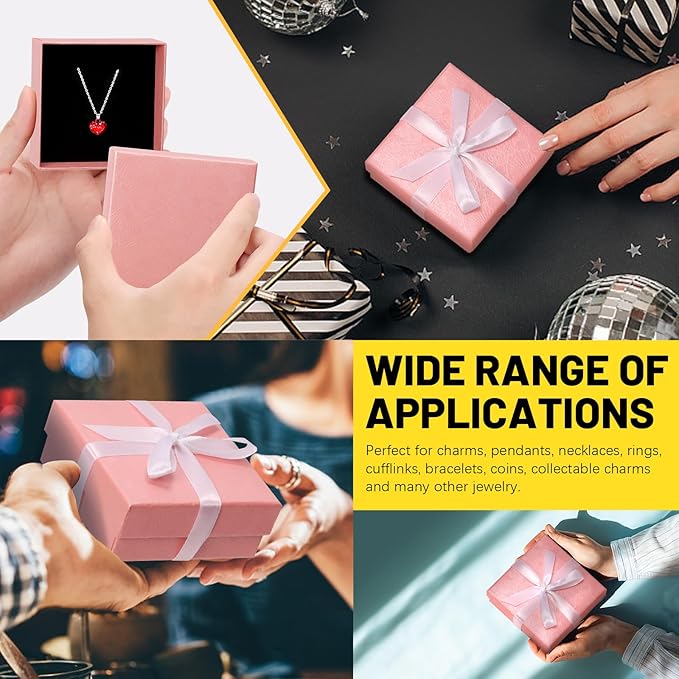 Glarks 17pcs 2.95 x 2.95in Jewelry Gifts Boxes Kit, Pink Fan Shaped Jewelry Boxes for Ring Earring Jewelry, Christmas, Birthday, Anniversaries, Valentine’s Day, Mother’s Day and Other Festivals