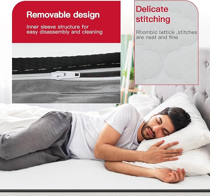 PayLessHere 8 Inch Mattress Medium Firm Spring Mattress Cool Sleep Pressure Relief King Size Mattress in a Box Fiberglass Free CertiPUR-US Certified Breathable Foams Mattress