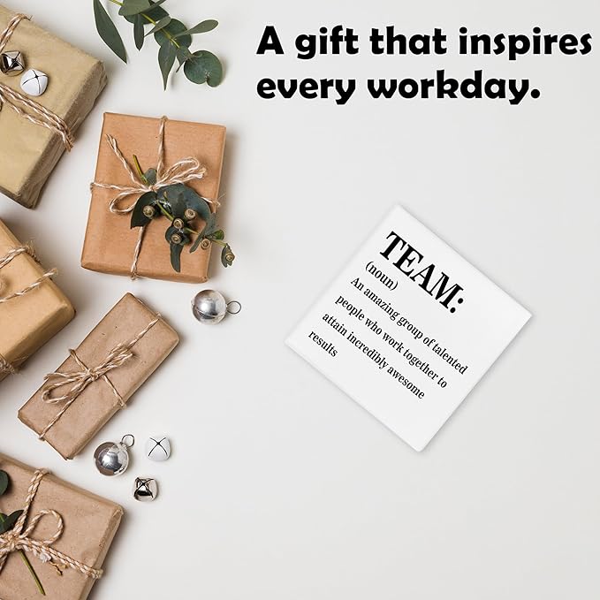 Team Noun Framed Canvas Print Poster - 11.8’’ Inspirational Quote Canvas Artwork Prints - Wall Painting Favors For Employees Coworkers - Wall Art Decor For Home Bedroom Office - A08