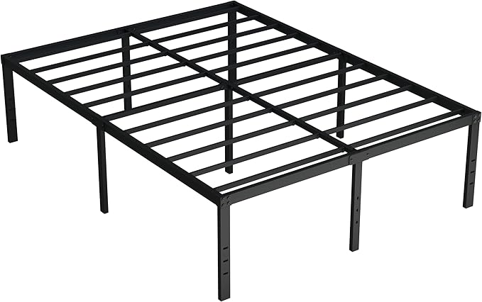Full Size Bed Frame No Box Spring Needed, 20 Inch Heavy Duty Metal Platform Bed Frame Full Support Up to 3000 lbs, Easy Assembly, Noise Free, Black