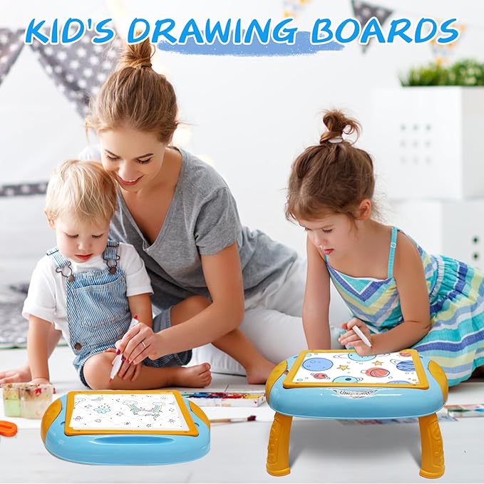 Toy for 1-2 Year Old Boys,Toddlers Toys with Magnetic Letters and Numbers, Art Easel for Kids 1 2 Year Old, Boy Birthday Christmas Gifts (Blue,Orange)