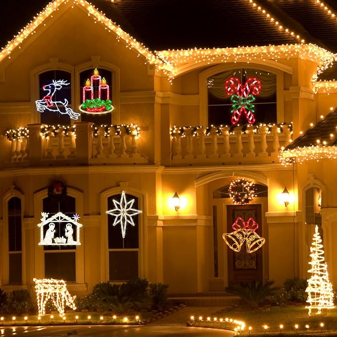 Christmas Decorations 17" Christmas Window Silhouette Lights - 2 Pack Nativity Scene with Lights & Lighted Bethlehem Star for Holiday Indoor and Outdoor Wall Door Window Decorate
