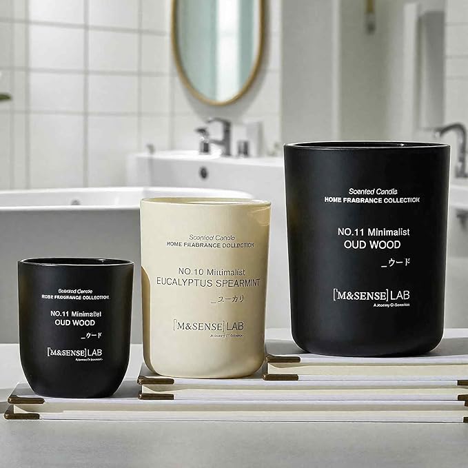 M&SENSE Natural Soy Candle| Lavender Vanilla | 16.6 oz, 95H Burn | Minimalist Scented Candle for Relaxation, Gifting, Home Décor | for Bedroom, Office, Party Large