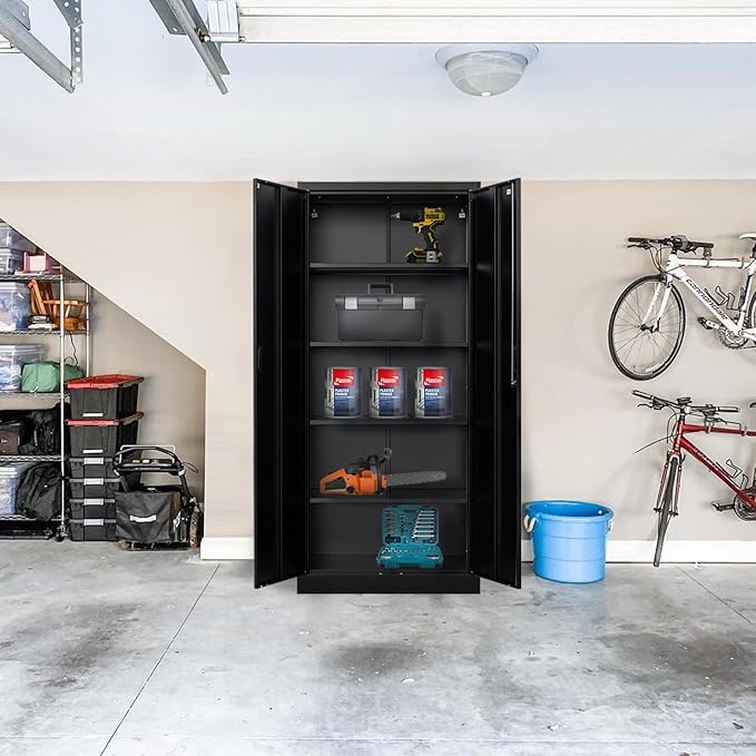 Storage Cabinet, 72 Inch Tall Metal Storage Cabinet with Doors and Shelves,Heavy Duty Metal Cabinet, Pantry Cabinets for Kitchen Storage, Garage Cabinet for Living, Dining Room.