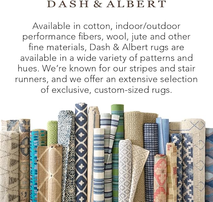 Dash & Albert Melange Diamond Blue Handwoven Cotton 8.5 X 11.5 Feet, Blue Geometric Pattern