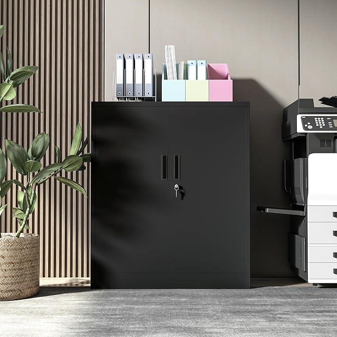 Storage Cabinet, 36 Inch Tall Metal Storage Cabinet with Doors and Shelves,Heavy Duty Metal Cabinet, Pantry Cabinets for Kitchen Storage, Garage Cabinet for Living, Dining Room.