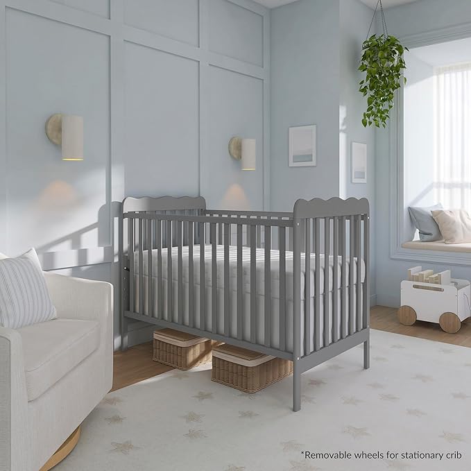 Dream On Me Carson Classic 3-in-1 Convertible Crib in Steel Grey