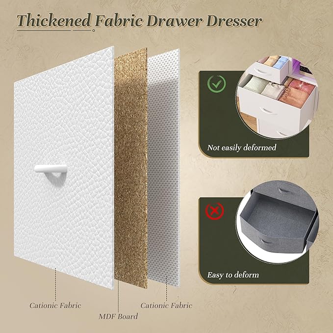 White Dresser for Bedroom with 10 Drawers and Charging Station & LED Light, Sturdy Tall Chest of Drawers with 2 Open Storage Shelves Storage Tower for Closet, Hallway