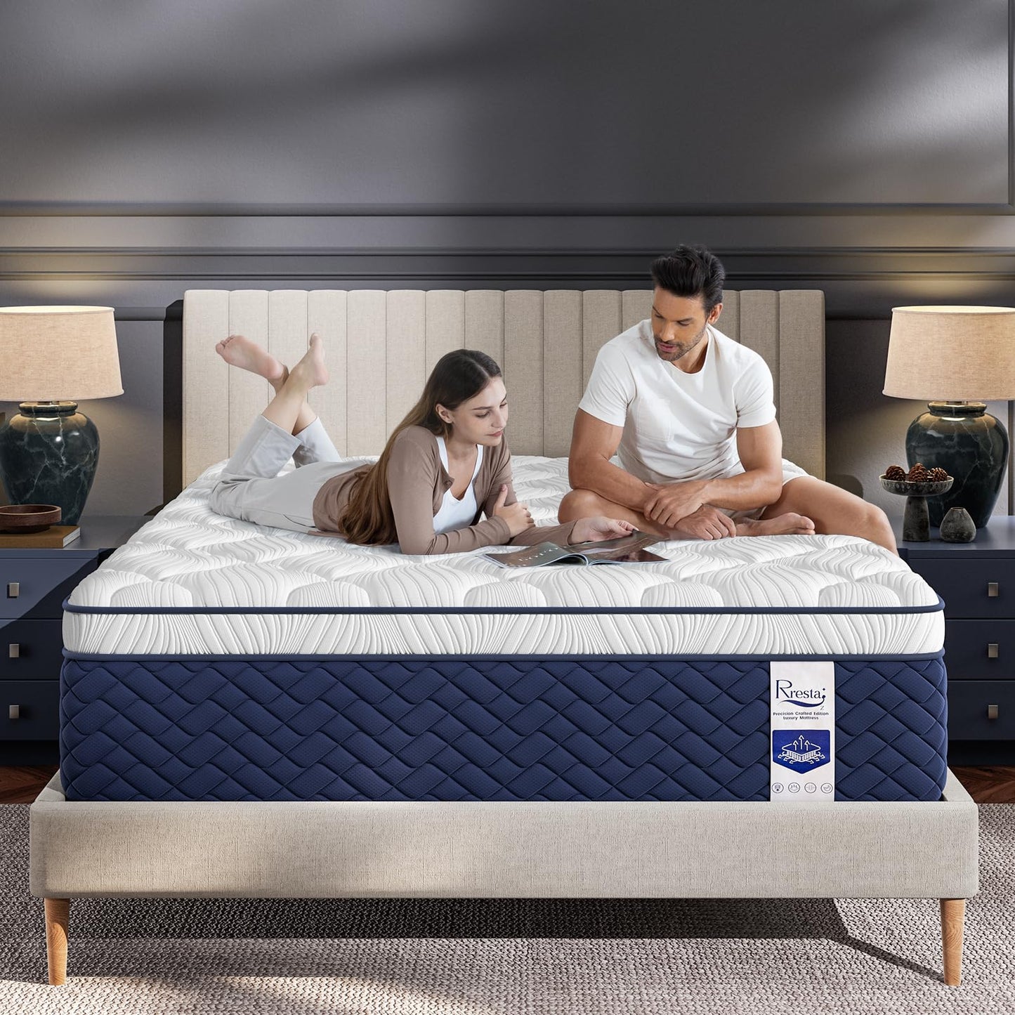 Extra Firm King Mattress 14 Inch, Hotel Collection Cooling Hybrid Mattress